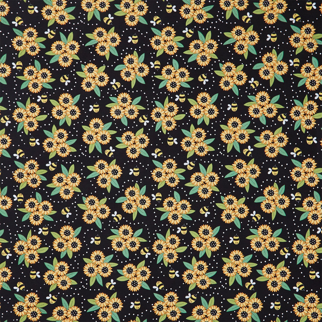 Sunny Honey - Sunny Bouquet Black Yardage