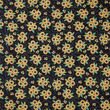 Sunny Honey - Sunny Bouquet Black Yardage