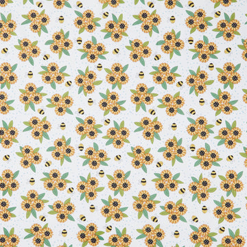 Sunny Honey - Sunny Bouquet White Yardage