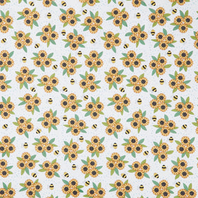 Sunny Honey - Sunny Bouquet White Yardage