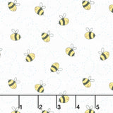 Sunny Honey - Buzzy Bees White Yardage