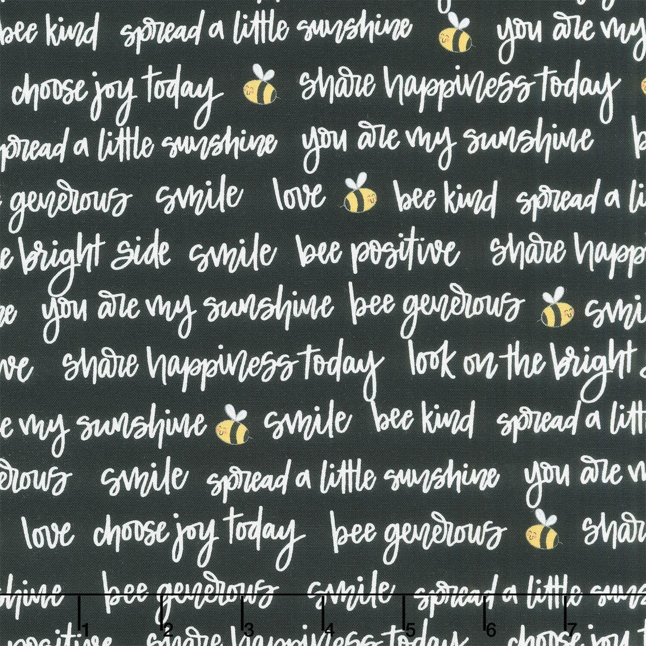 Sunny Honey - Bee Positive Black Yardage