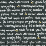 Sunny Honey - Bee Positive Black Yardage
