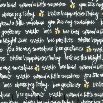 Sunny Honey - Bee Positive Black Yardage