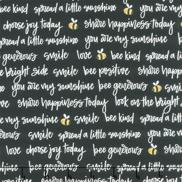 Sunny Honey - Bee Positive Black Yardage