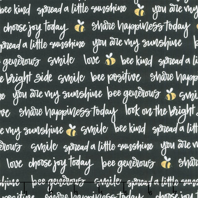 Sunny Honey - Bee Positive Black Yardage