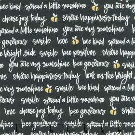 Sunny Honey - Bee Positive Black Yardage