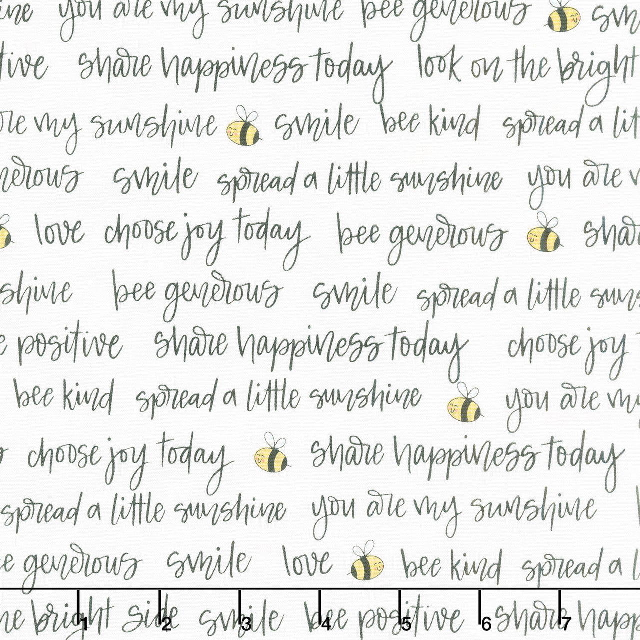 Sunny Honey - Bee Positive White Yardage