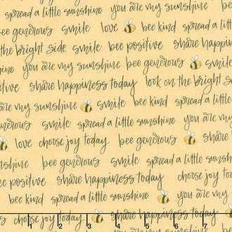Sunny Honey - Bee Positive Yellow Yardage
