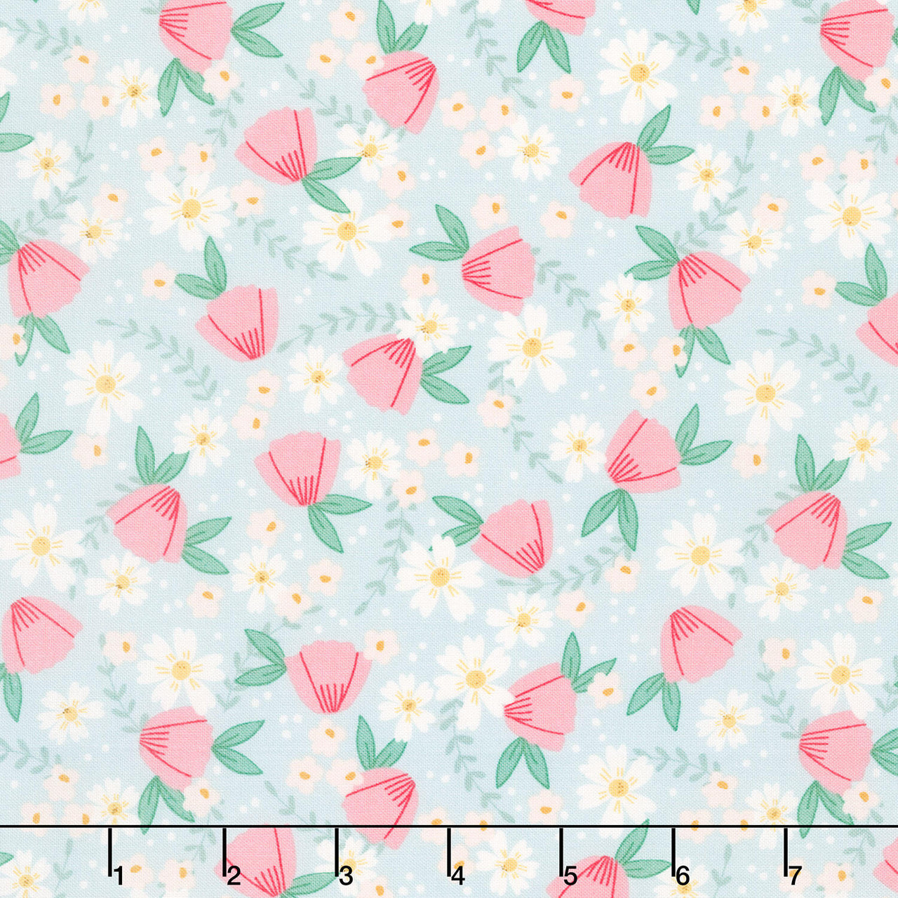 Bloom and Sew - Blooming Bouquet Sky Yardage