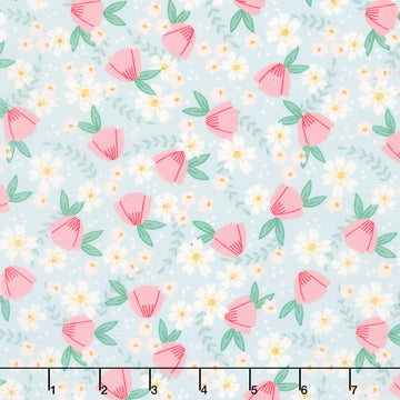 Bloom and Sew - Blooming Bouquet Sky Yardage
