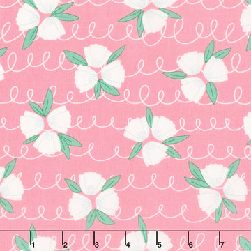 Bloom and Sew - Tulip Trios Salmon Yardage