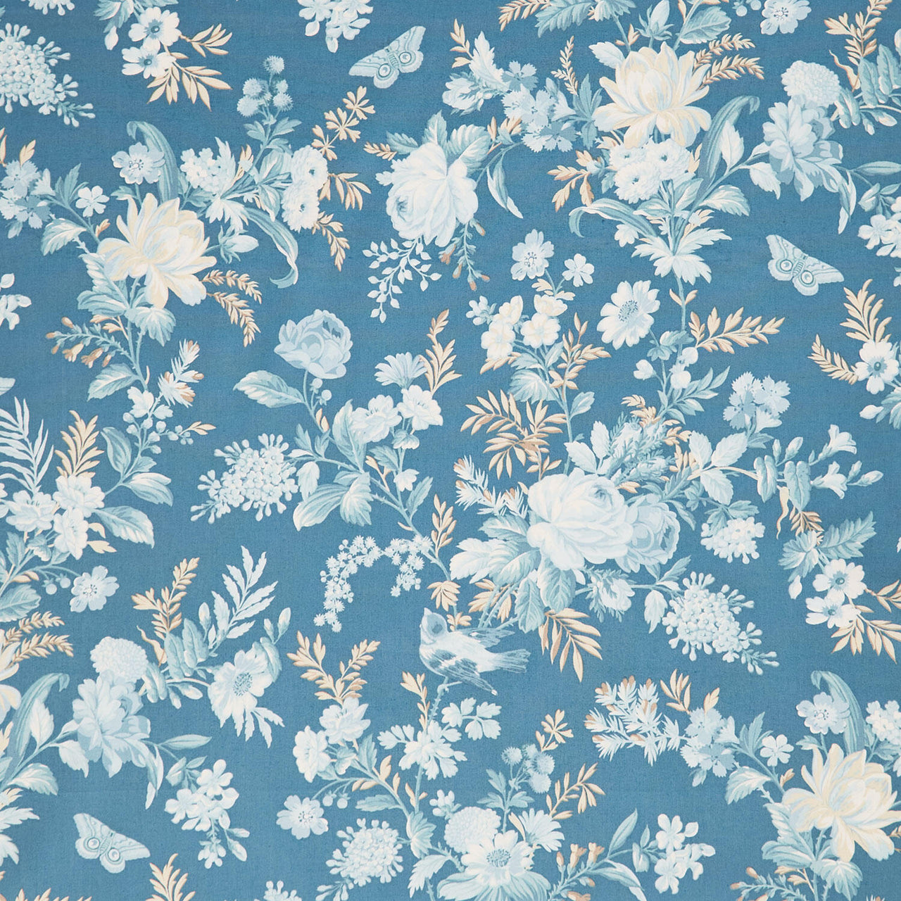 Sewing Bird - Bed of Roses Indigo Yardage
