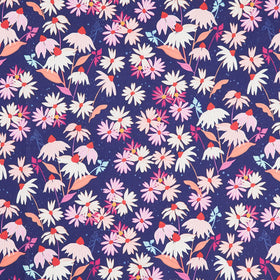 Petals and Stitches - Echinacea Navy Yardage