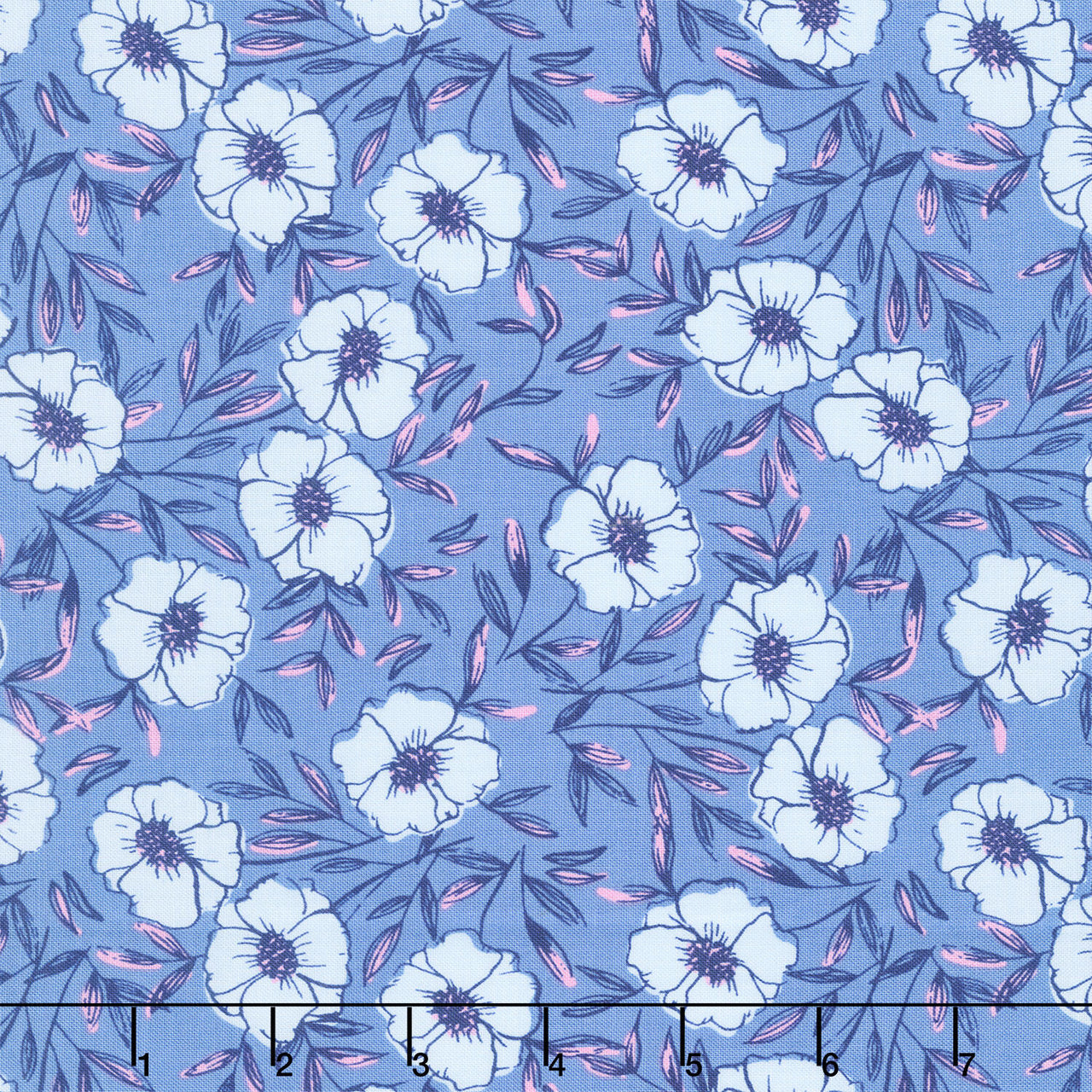 Petals and Stitches - Bouquet Bliss Denim Yardage