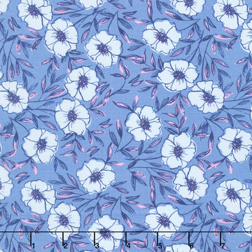 Petals and Stitches - Bouquet Bliss Denim Yardage