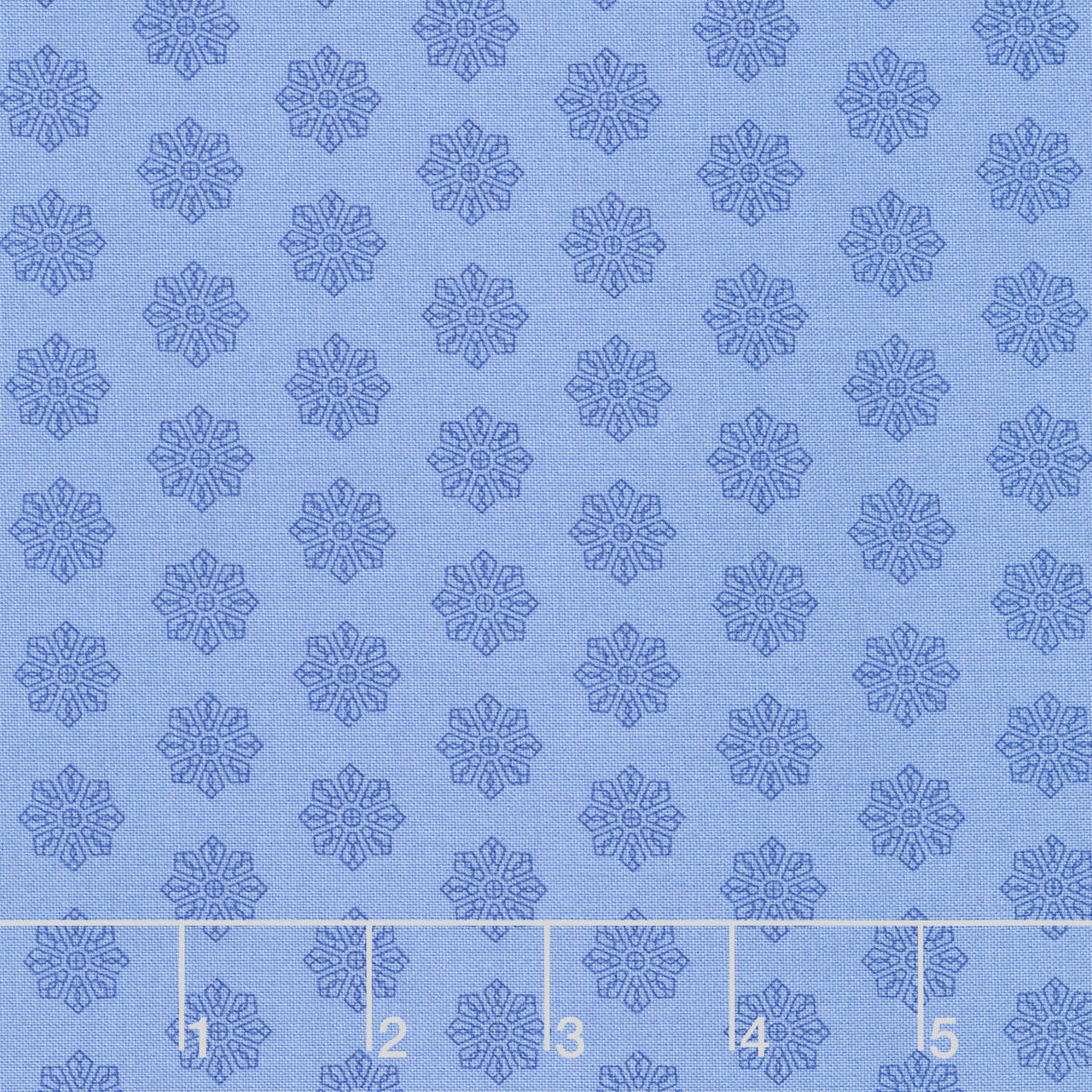 Petals and Stitches - Tiled Dresden Denim Yardage