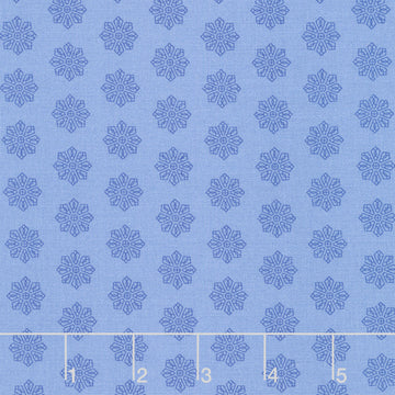 Petals and Stitches - Tiled Dresden Denim Yardage