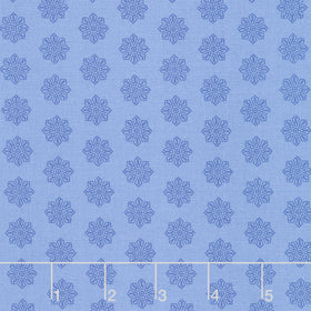 Petals and Stitches - Tiled Dresden Denim Yardage
