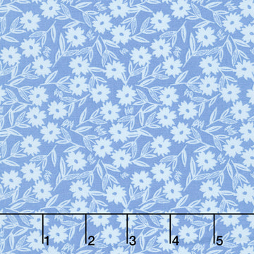 Petals and Stitches - Sunshine Blooms Denim Yardage