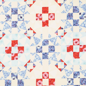 Petals and Stitches - Garden Blocks Denim Yardage