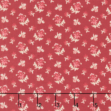 Wildflower Cottage - Scatter Garden Crimson Yardage