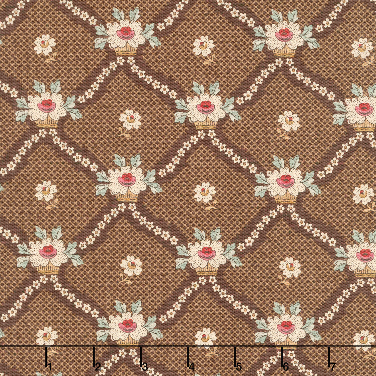 Always and Forever - Lattice Baskets Chocolate Yardage