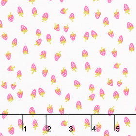 Color Pop Playground - Berry Sweet White Yardage