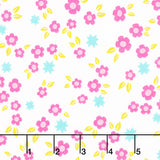 Color Pop Playground - Starry Blooms White Yardage