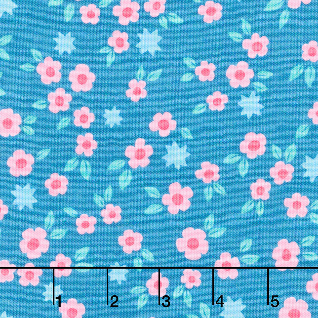 Color Pop Playground - Starry Blooms Slate Blue Yardage