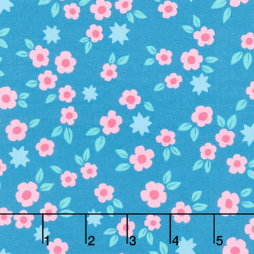 Color Pop Playground - Starry Blooms Slate Blue Yardage