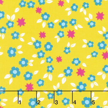 Color Pop Playground - Starry Blooms Limeaid Yardage