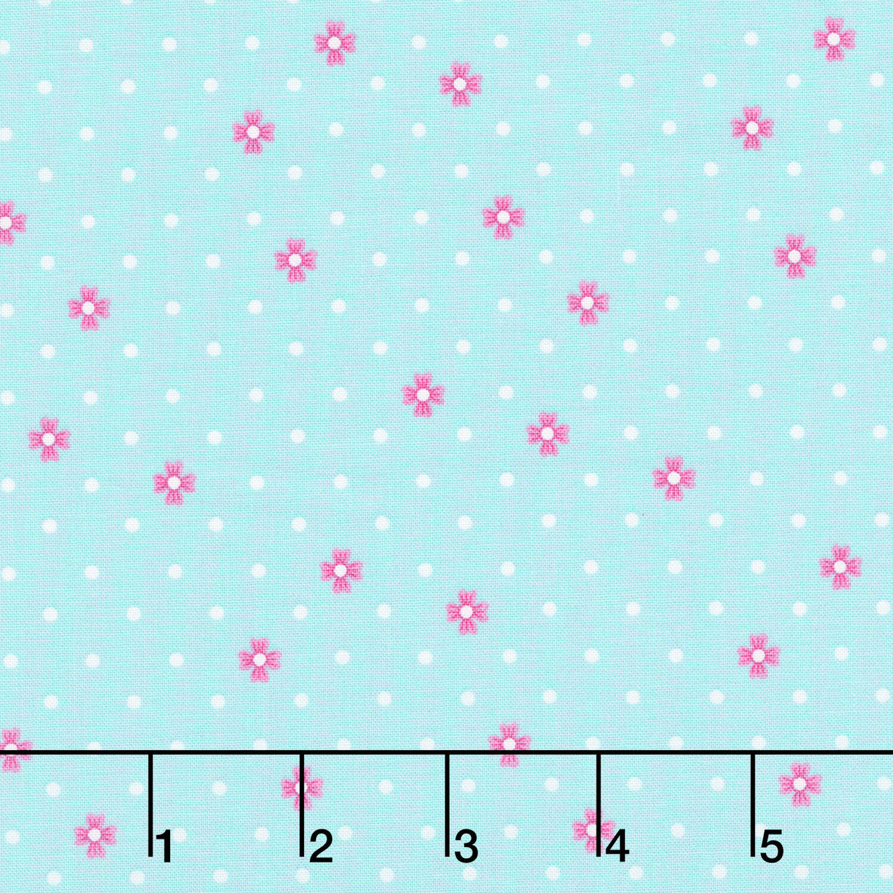 Color Pop Playground - Dot Dot Bloom Aqua Yardage