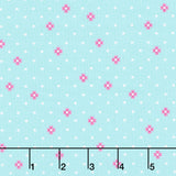 Color Pop Playground - Dot Dot Bloom Aqua Yardage