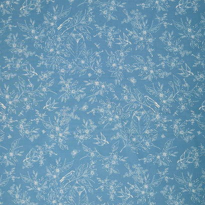 Sewing Bird - Floral Indigo 108" Wide Backing