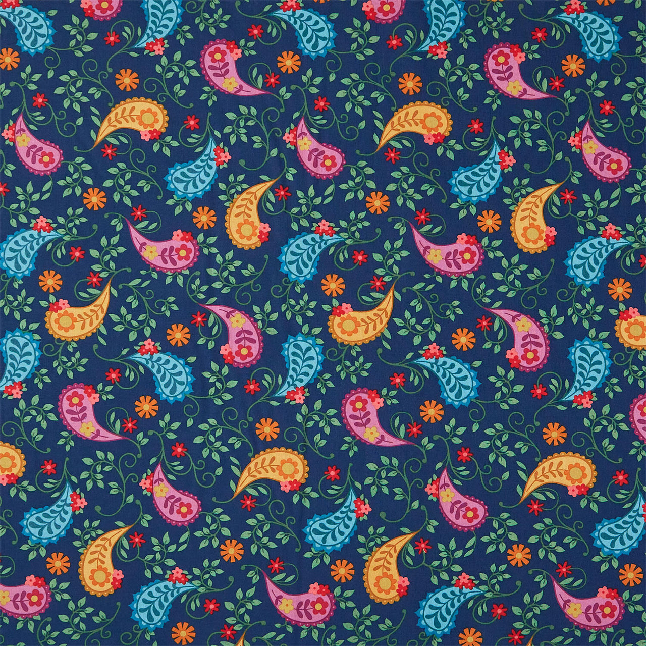 Whimsy - Grand Paisley Navy Yardage