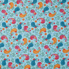 Whimsy - Grand Paisley Turquoise Yardage