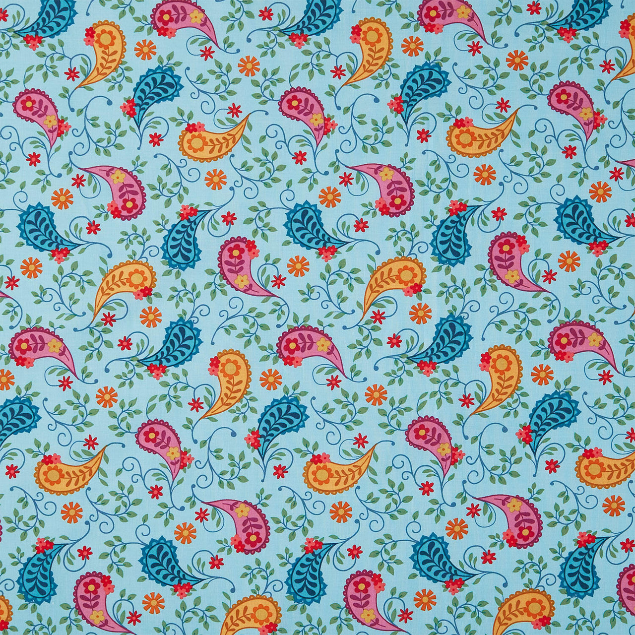 Whimsy - Grand Paisley Turquoise Yardage