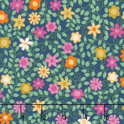 Whimsy - Secret Garden Navy Yardage