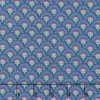 Whimsy - Flower Fan Navy Yardage