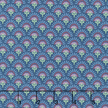 Whimsy - Flower Fan Navy Yardage
