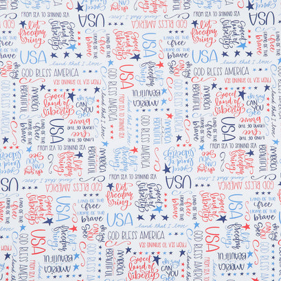 Oh Say Can You Sew 108" - Land That I Love White 108" Wide Backing