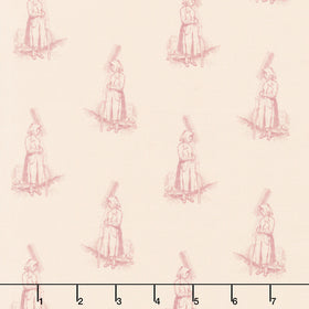 Laundry Line - Farmer's Daughter Cream Pink Yardage
