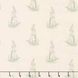 Laundry Line - Farmer's Daughter Cream Green Yardage