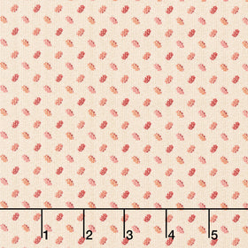 Laundry Line - Planting Cream Red Yardage