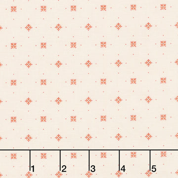 Laundry Line - Starshine Cream Red Yardage