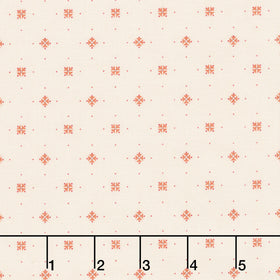 Laundry Line - Starshine Cream Red Yardage