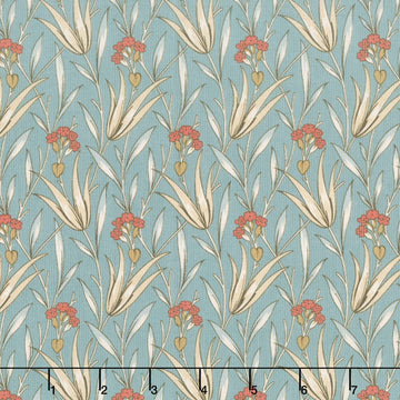 Autumn Bouquet - Milkweed Aqua Yardage