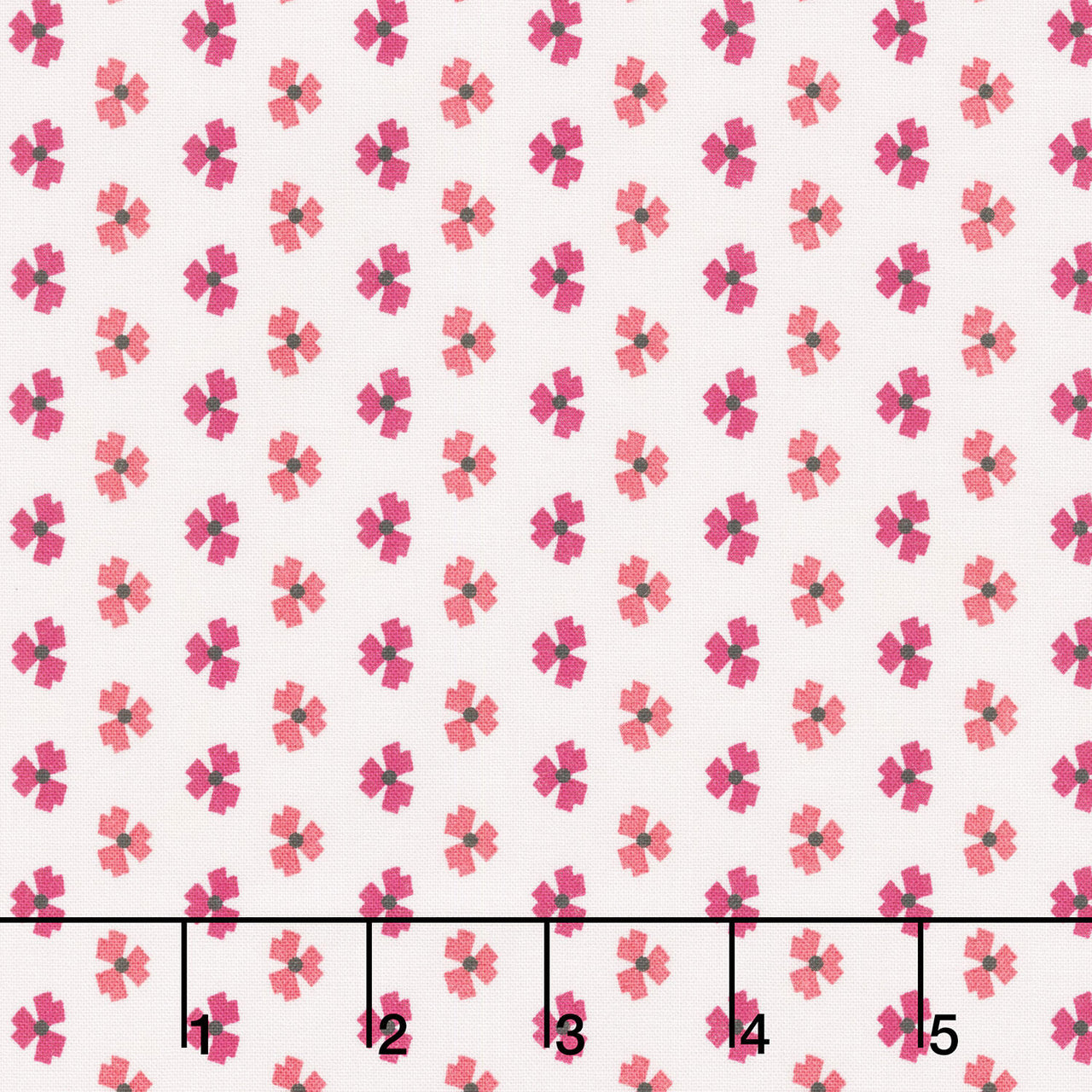 Mystic Meadow - Abstract Flower Cream Red Yardage