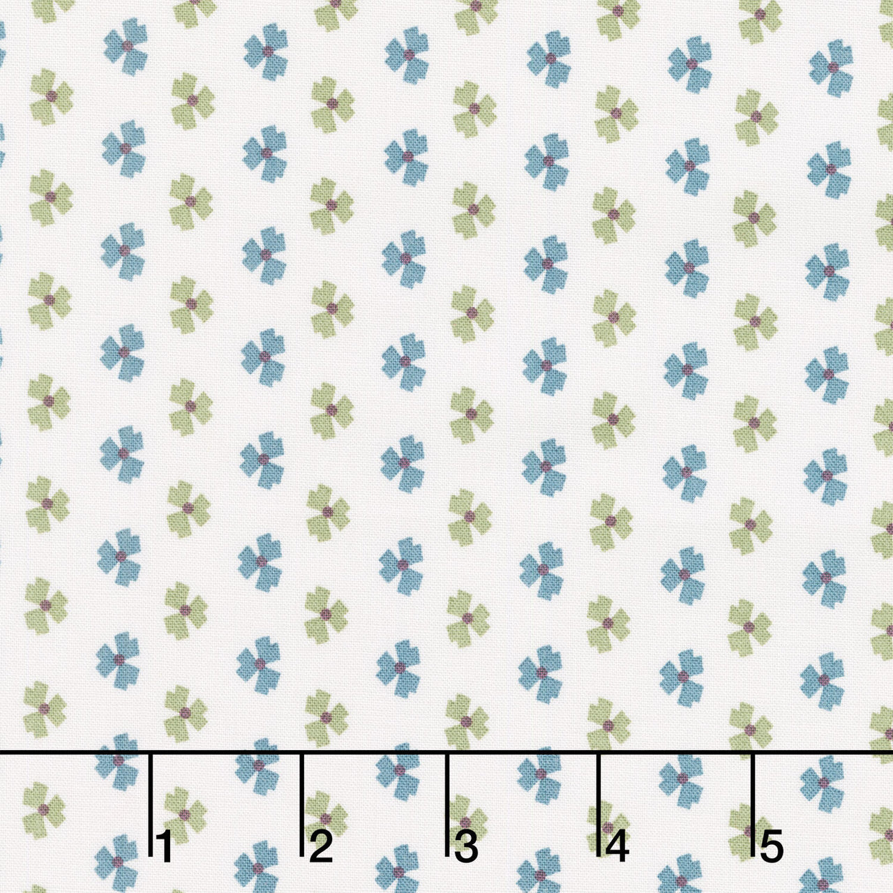 Mystic Meadow - Abstract Flower Cream Teal Yardage